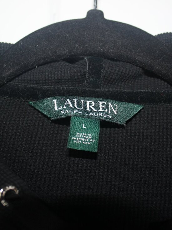 Ralph Lauren Jackets & Blazers - RALPH LAUREN BLACK 100%  COTTON HOODED JACKET WITH KANGAROO  HAND POUCH SZ. LGE